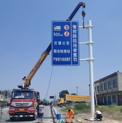 丽江双悬臂标志杆、交通标志杆制作、门架立柱加工厂家